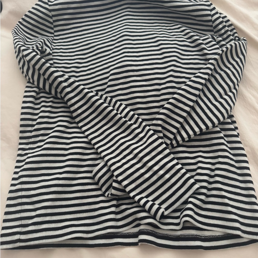 Anine Bing Monochrome Striped Long Sleeve Top - Picture 2 of 2